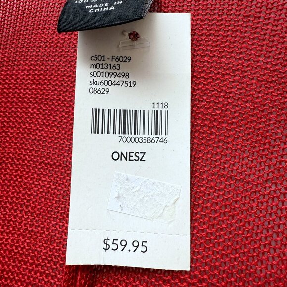 Lane Bryant Sweater Shawl Red Cape One Size Holiday Christmas Cardigan Top - Picture 7 of 12